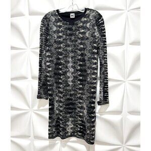 Missoni Sz L Black Sweater Shift Midi Dress